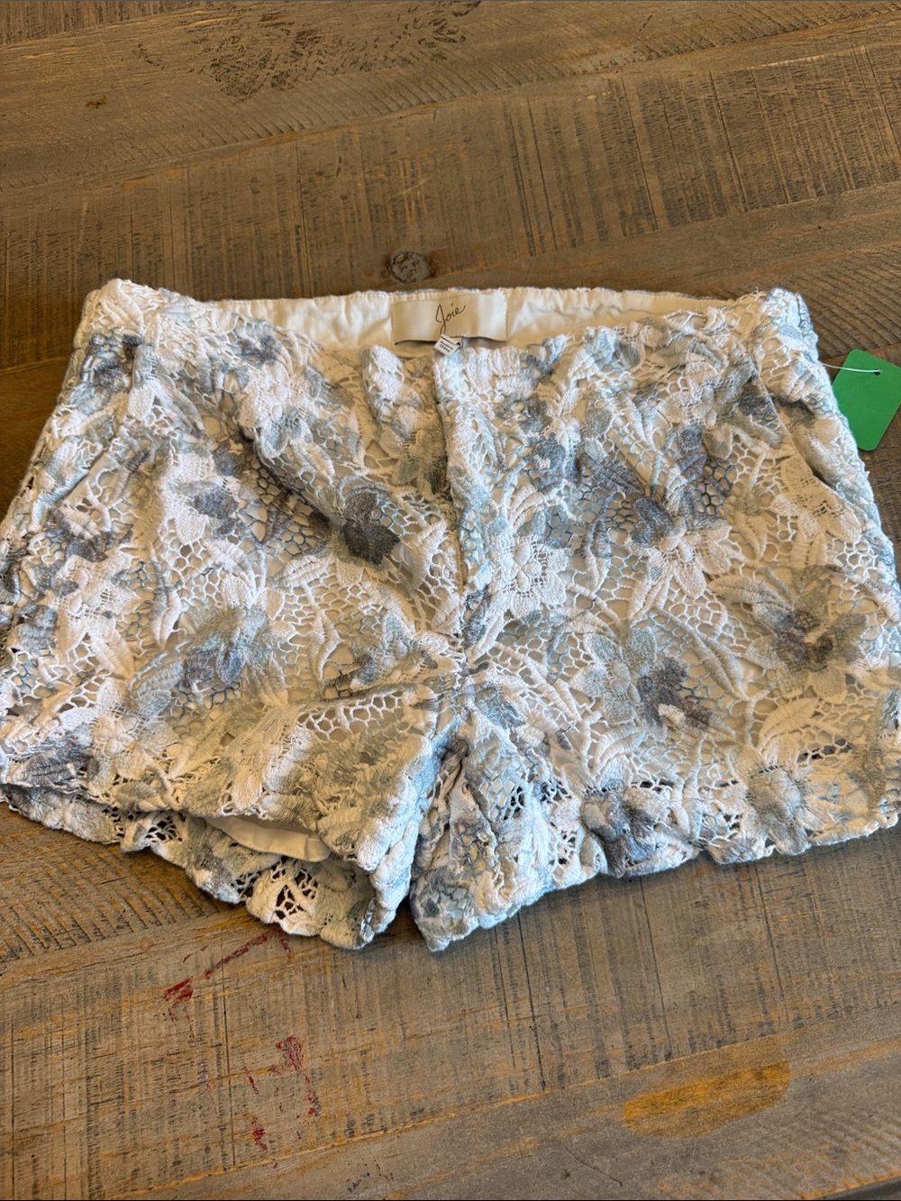 Joie White Lace High-Waist Floral Lace Overlay Shorts